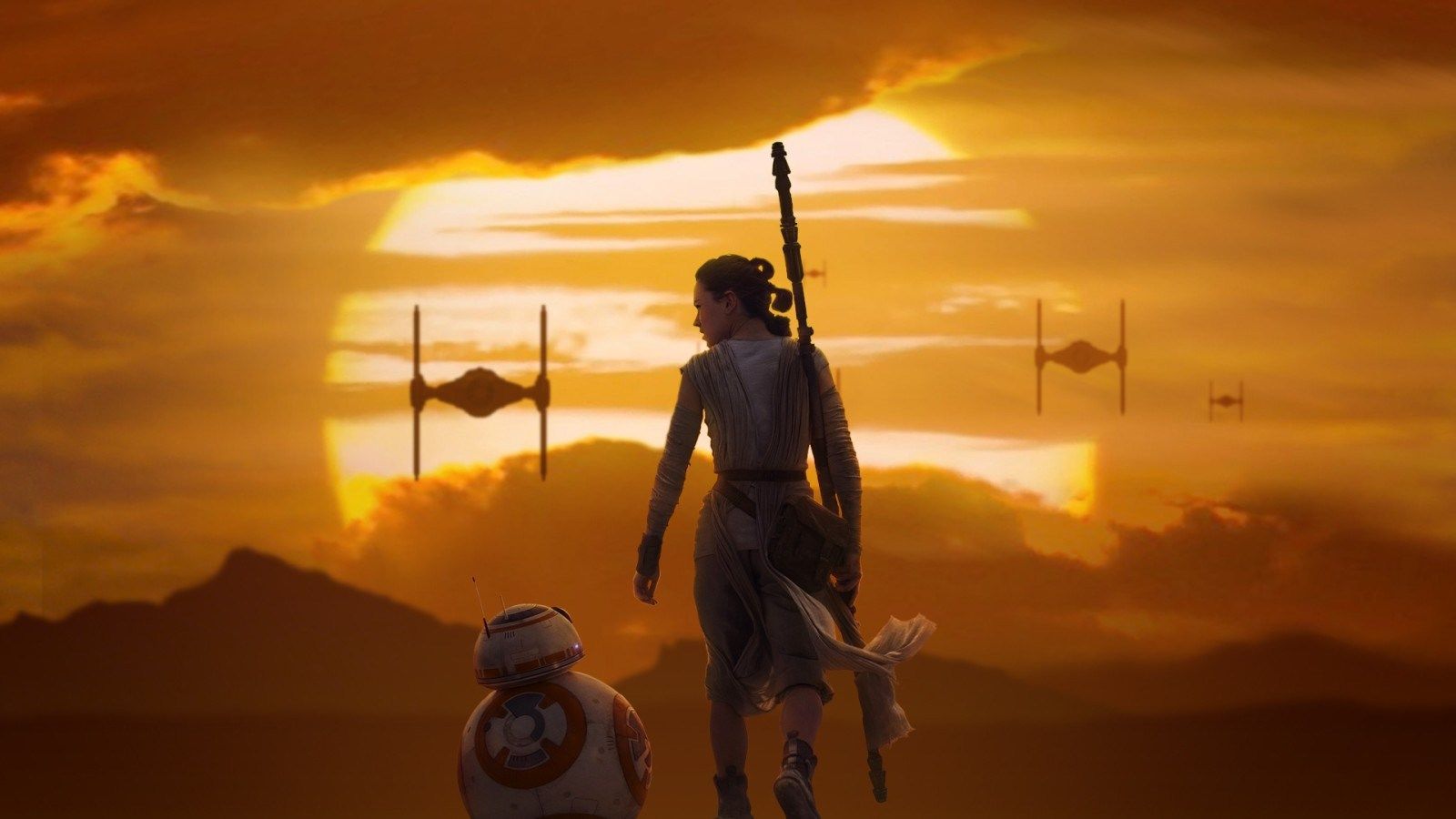 rey bb 8 star wars the force awakens HD 13